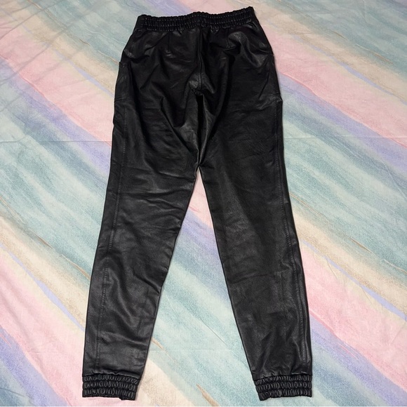 Spanx Leather Like Jogger Pants Black High Rise Pull On Women’s M pockets - Picture 5 of 8